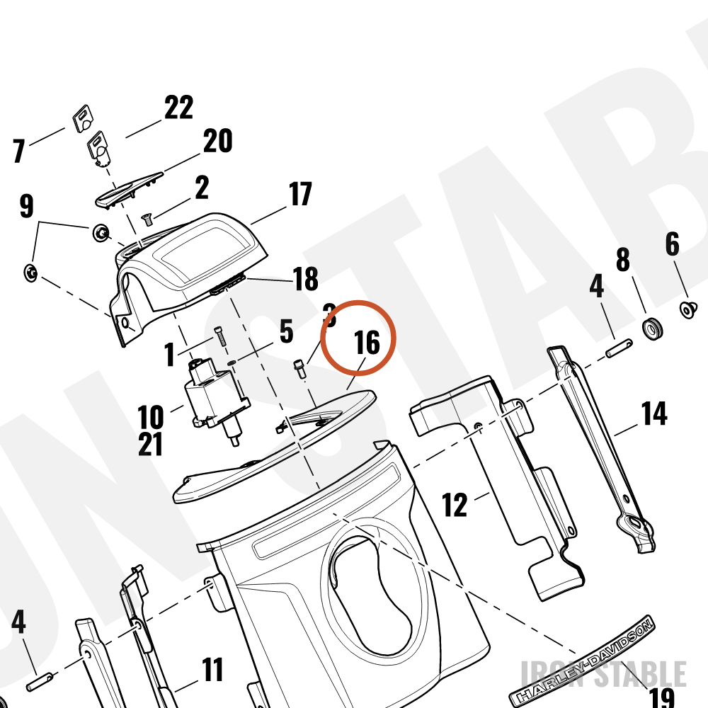 Harley-Davidson Cover, Hdlt, Nacelle, Gblk