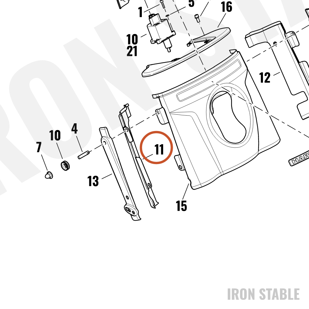 Harley-Davidson Cover, Hdlt, Rh, Rear, Nacelle, Gbl