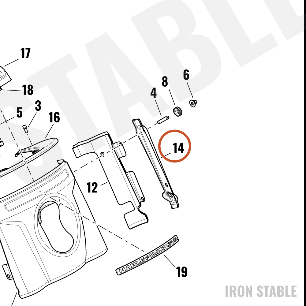 Harley-Davidson Cover, Hdlt, Lh, Side, Nacelle, Gbl