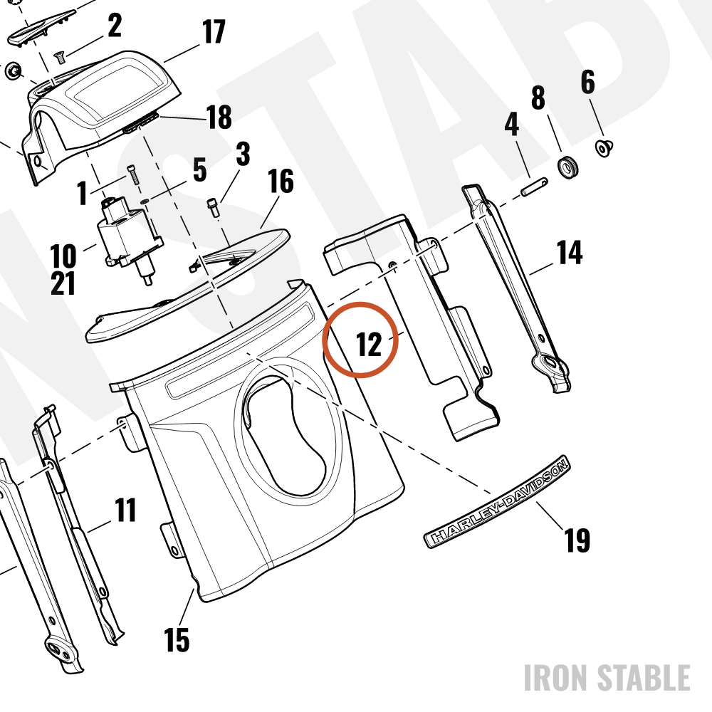 Harley-Davidson Cover, Hdlt, Lh, Nac, Rear, Gblk
