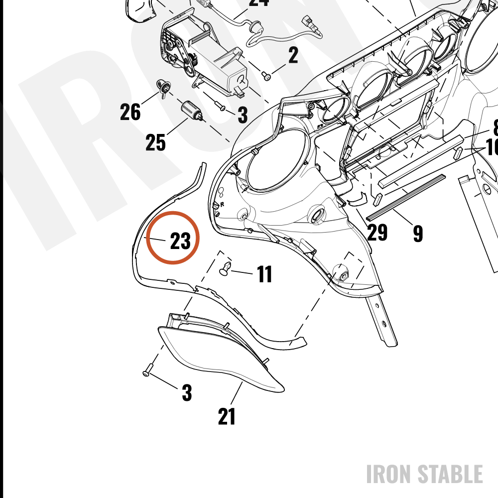 Harley-Davidson Trim, Rh-Inr Frng(Po)