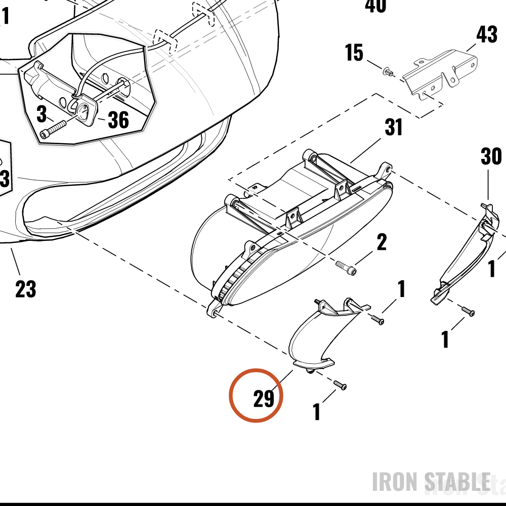 Harley-Davidson Bezel, Hdlt, Rh, Sld