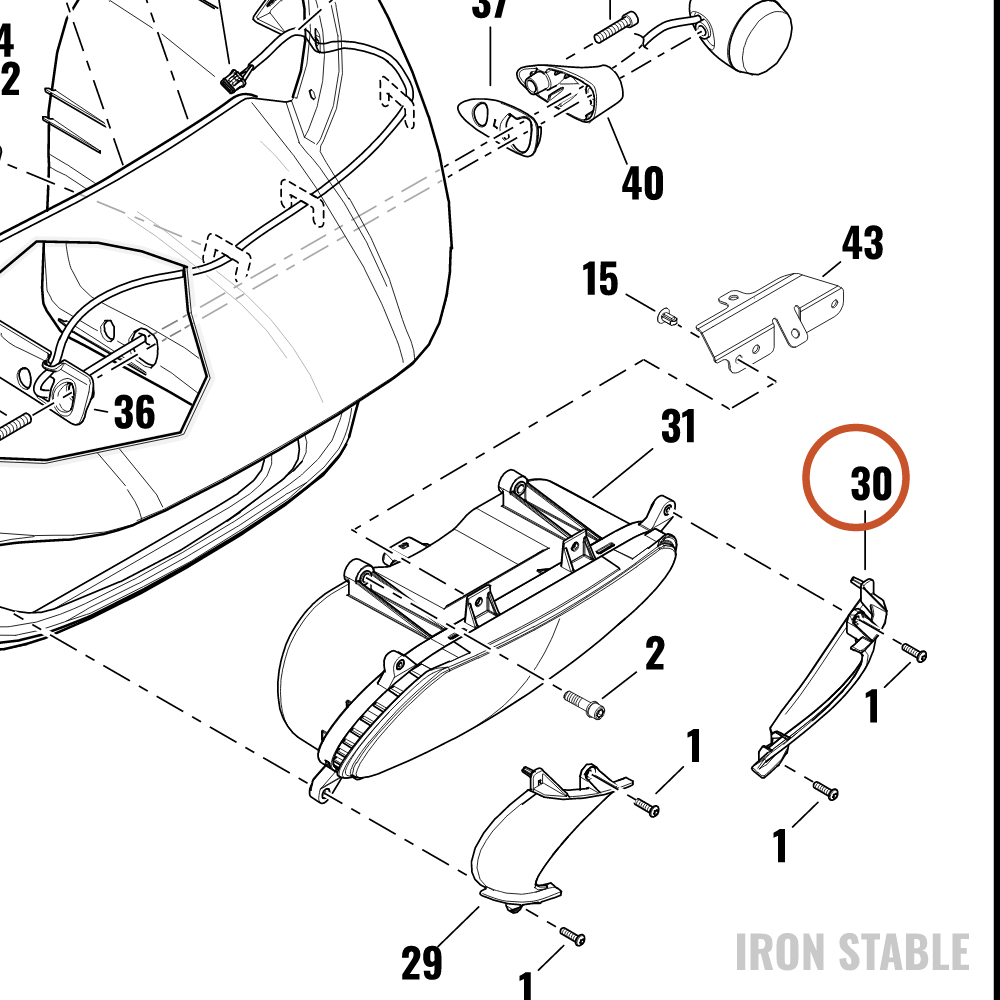 Harley-Davidson Bezel, Hdlt, Lh, Sld