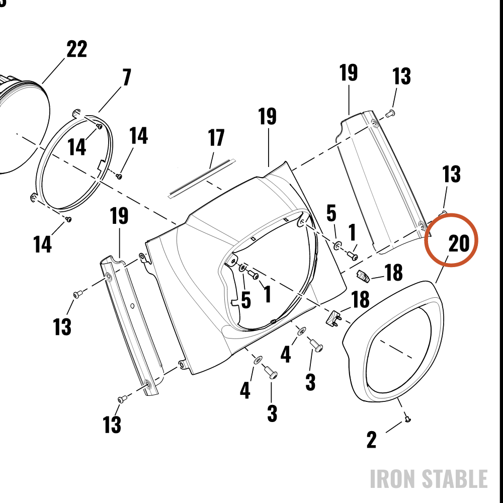 Harley-Davidson Bezel, Hdlt, Trim, Nac Bezel, Chrome