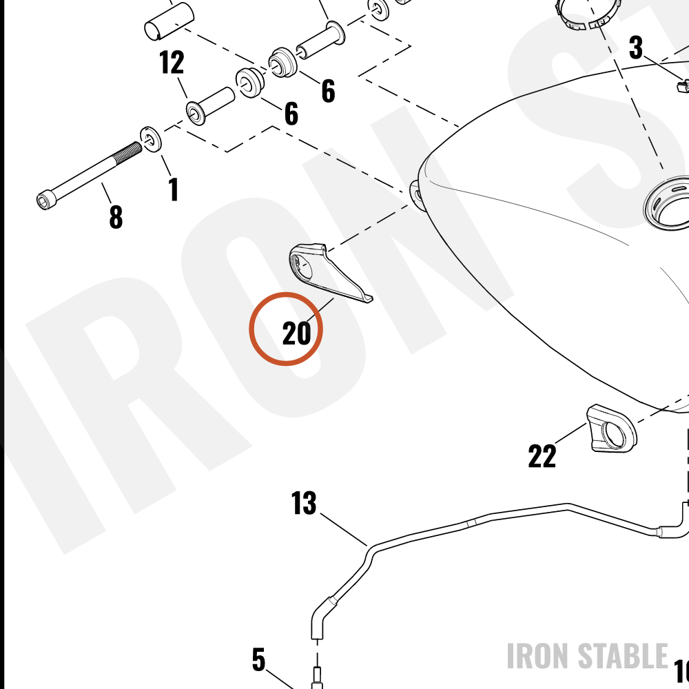 Harley-Davidson Trim, Misc Deco, Rh Rear Ftk Brake