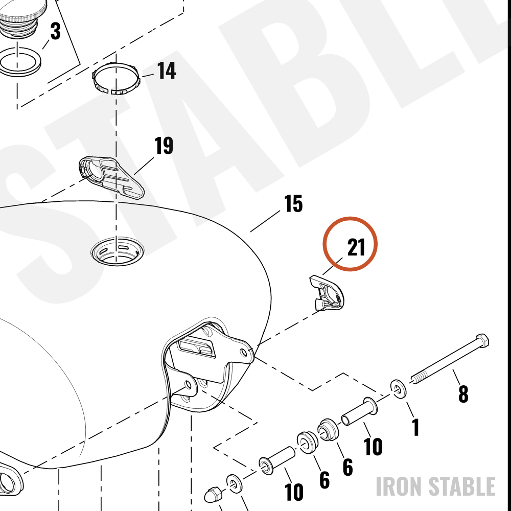 Harley-Davidson Trim, Misc Deco, Rh Front Ftk Br