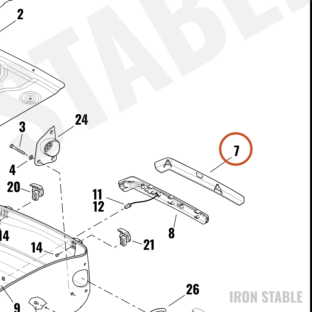 Harley-Davidson Trim, Rh/Btm, Gblk, T-Pak