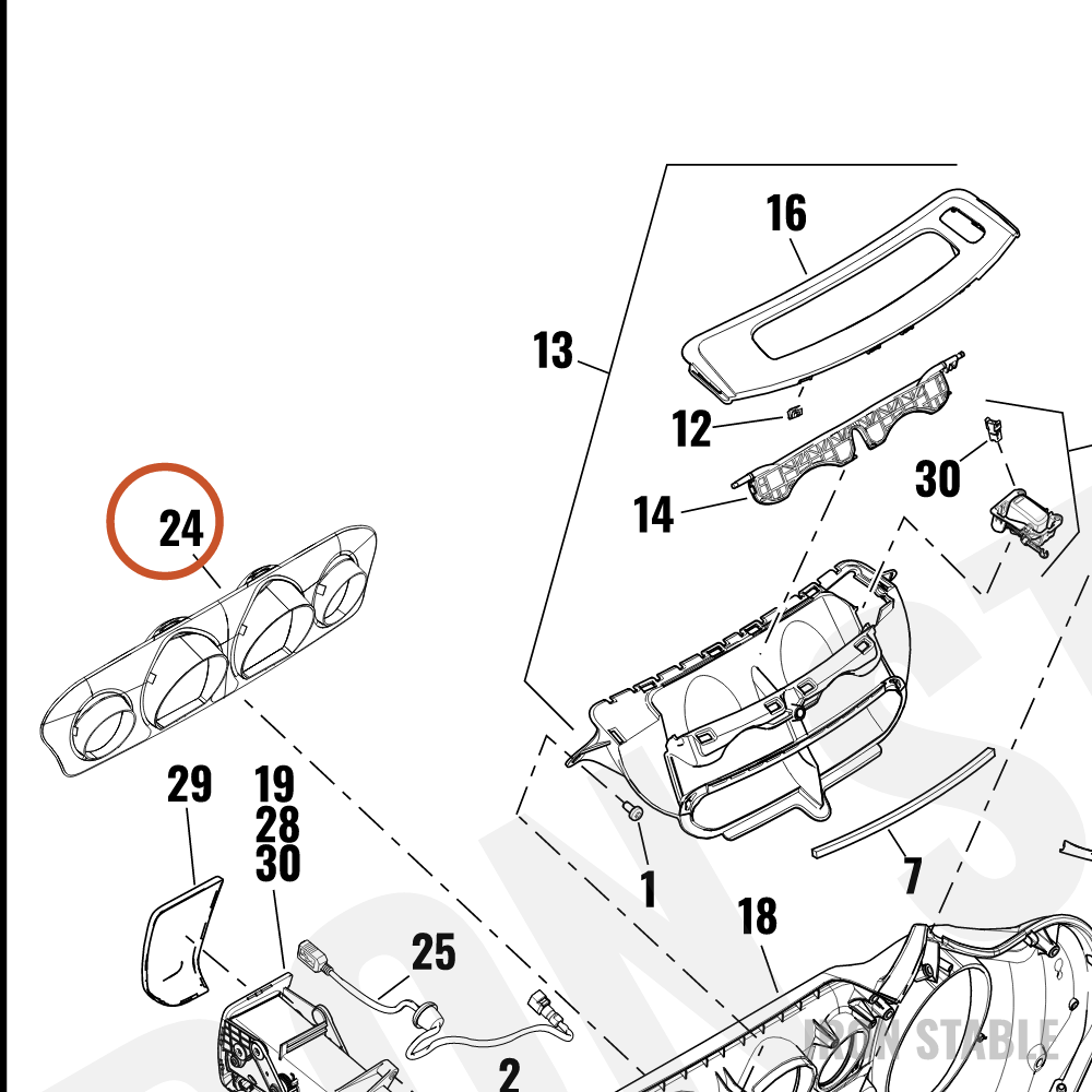 Harley-Davidson Trim, Assembly, Upr Inr Fair, Gblk
