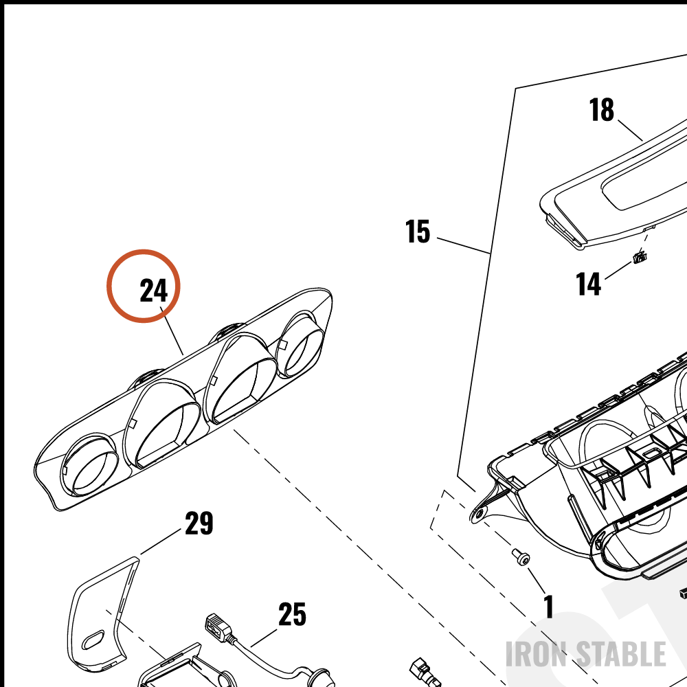 Harley-Davidson Trim, Assembly, Upr Inr Fair, Hrznl S
