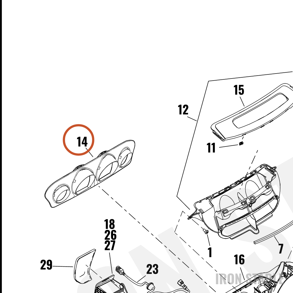 Harley-Davidson Trim, Assembly, Upr Inr Fair, Hrznl S