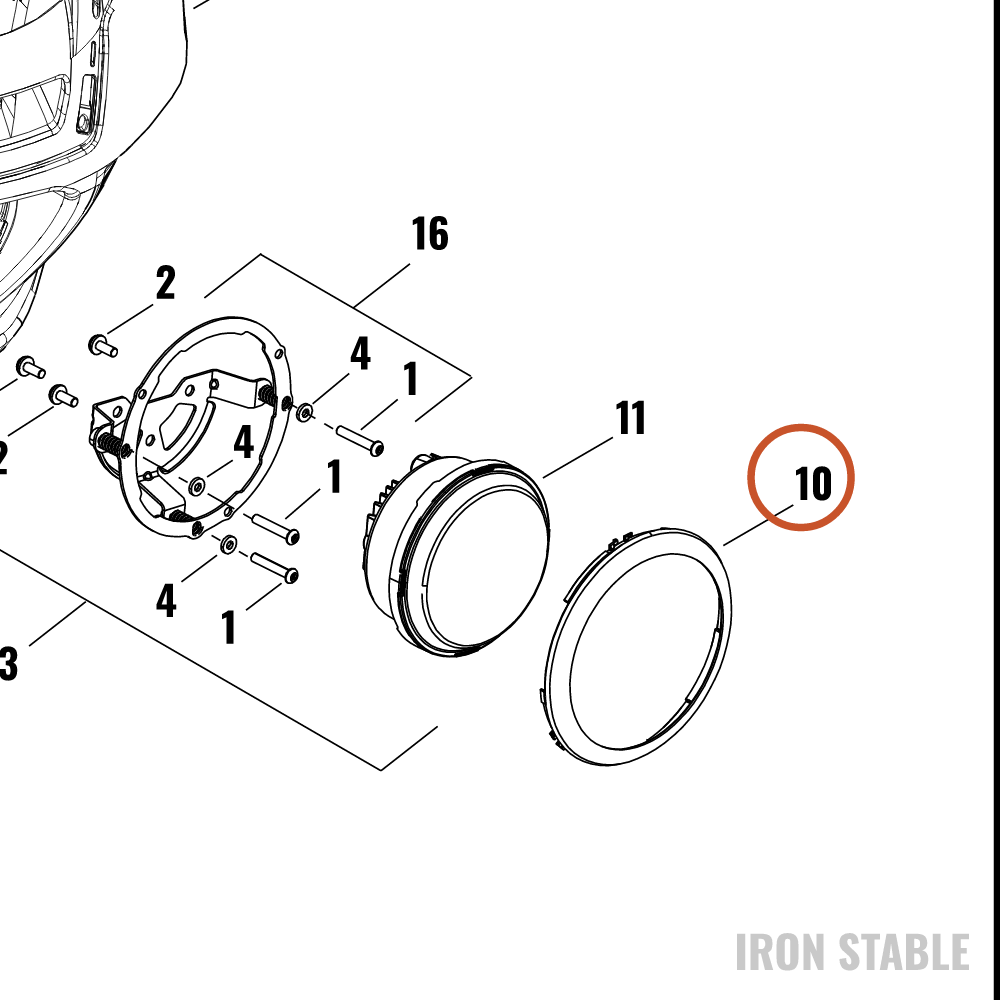 Harley-Davidson Bezel, Hdlt, Trim