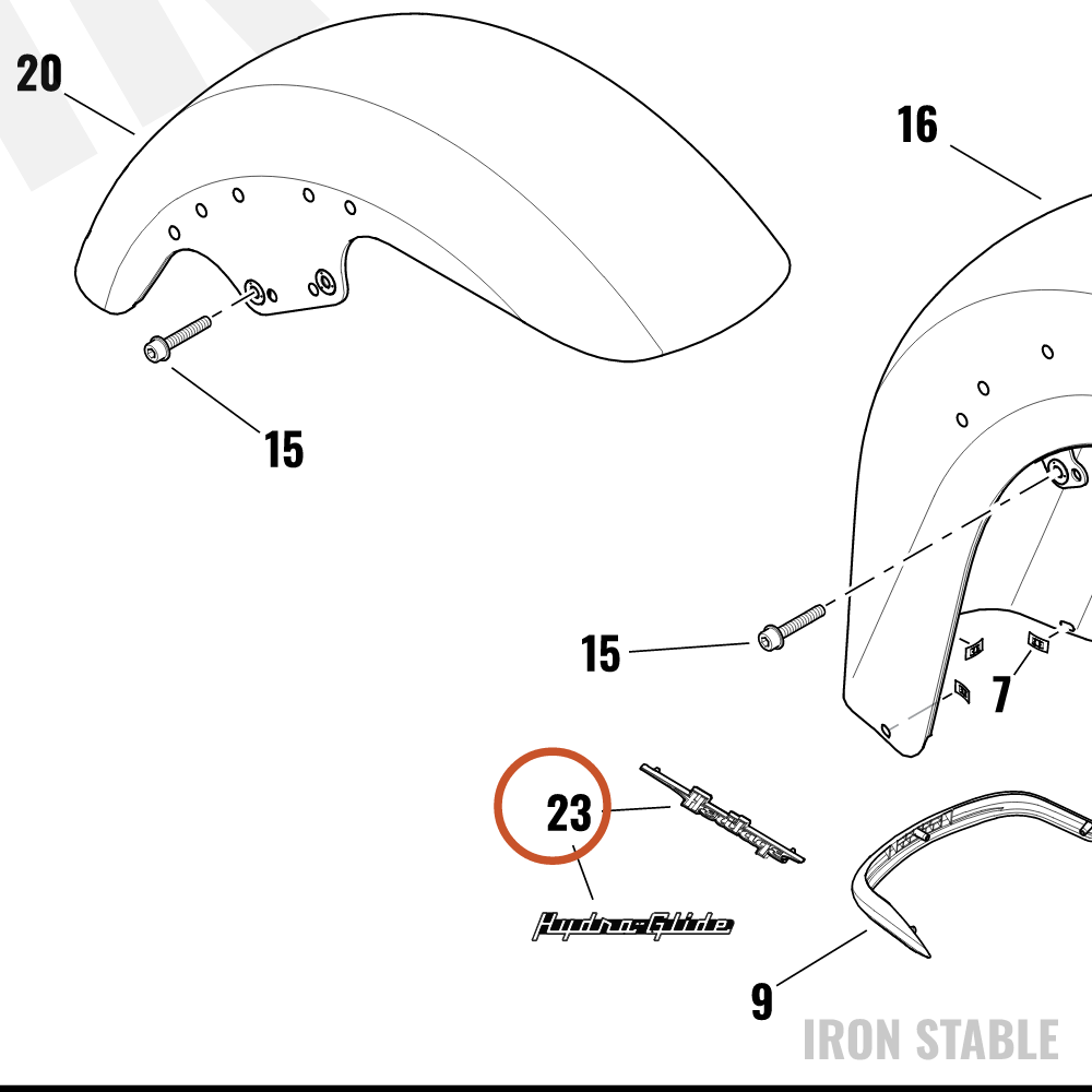 Harley-Davidson Trim, Fender Nameplate, Lh