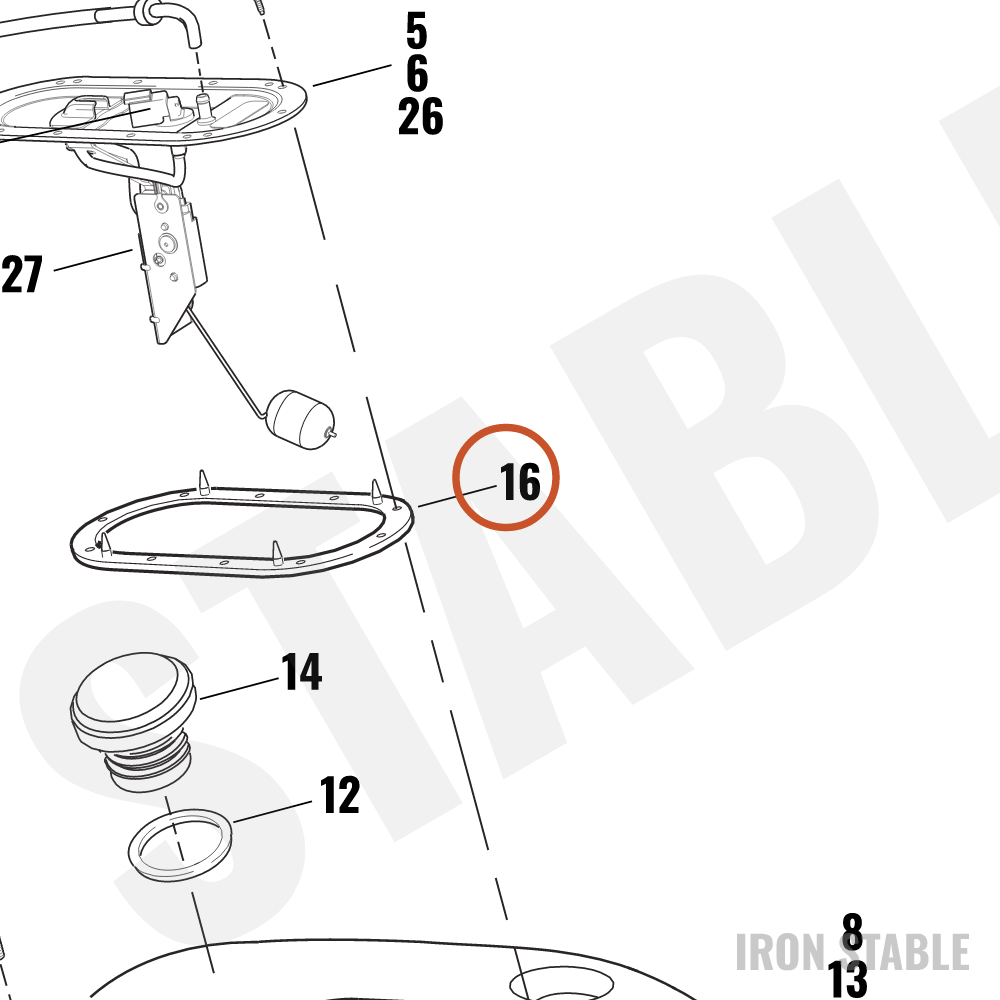 Harley-Davidson Gasket, Top Plt, F'tank