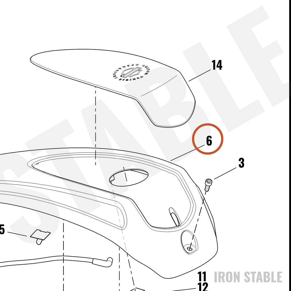 Harley-Davidson Console, F'tank, Pntd