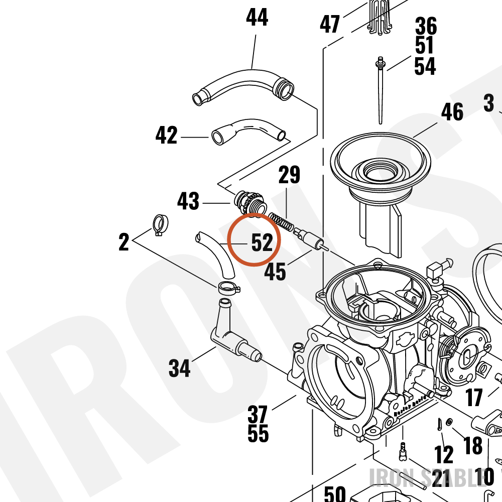 Harley-Davidson Fuel Hose, Valve-T0-Carb