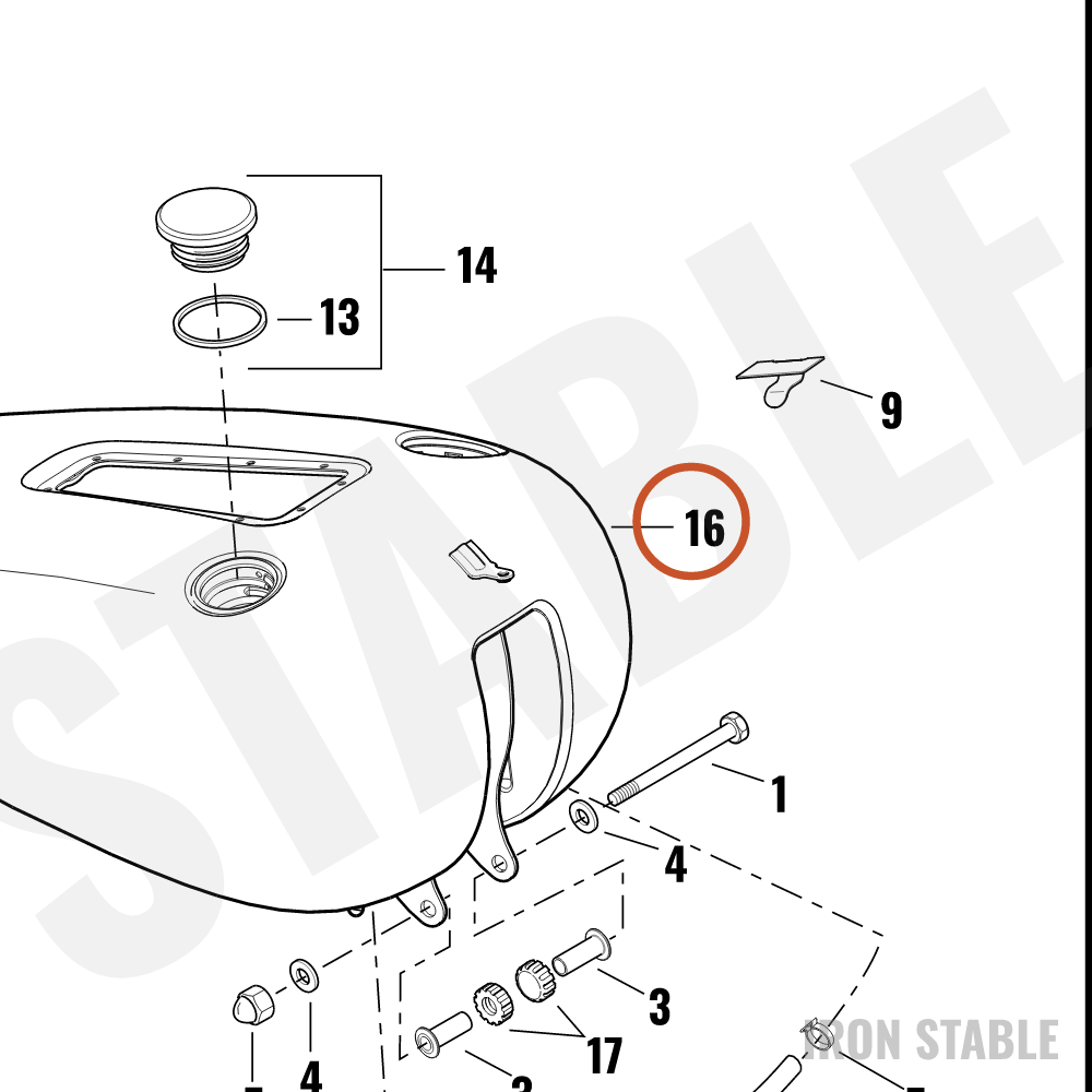 Harley-Davidson Weldment-F'tank, Primed