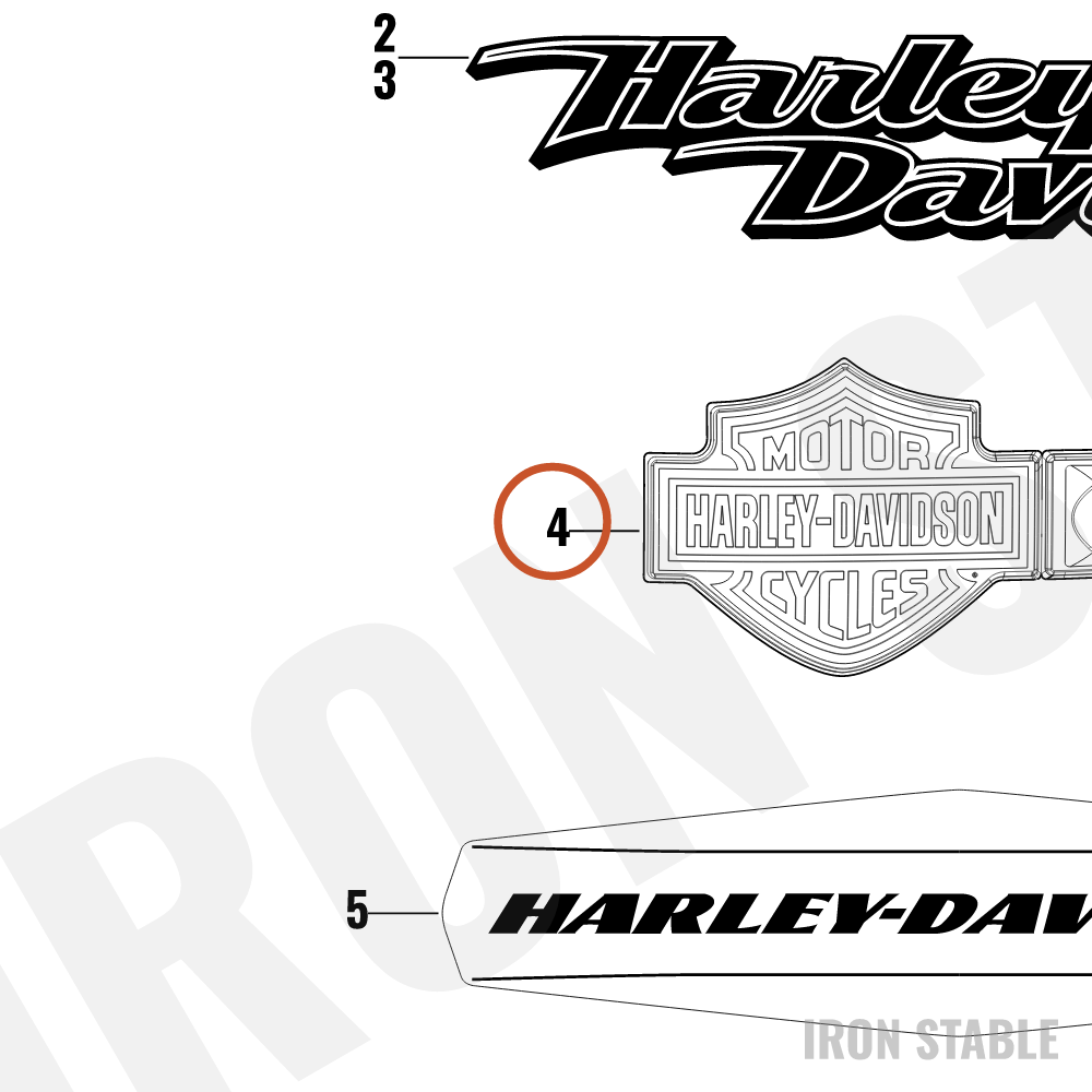 Harley-Davidson Medallion, Lh/F'tank