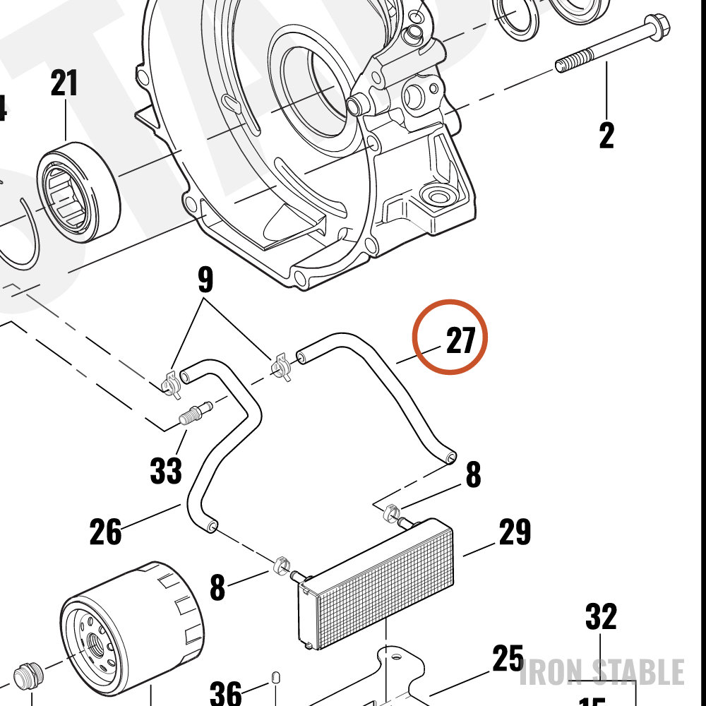 Harley-Davidson Hose, Lh, Oil Cooler