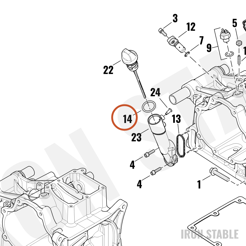 Harley-Davidson Plug/Dipstick, Oil Filler, O-Rin