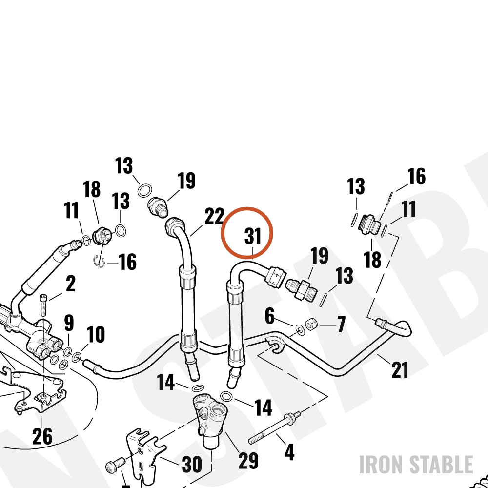 Harley-Davidson Oil Line, Cyl Hd Feed