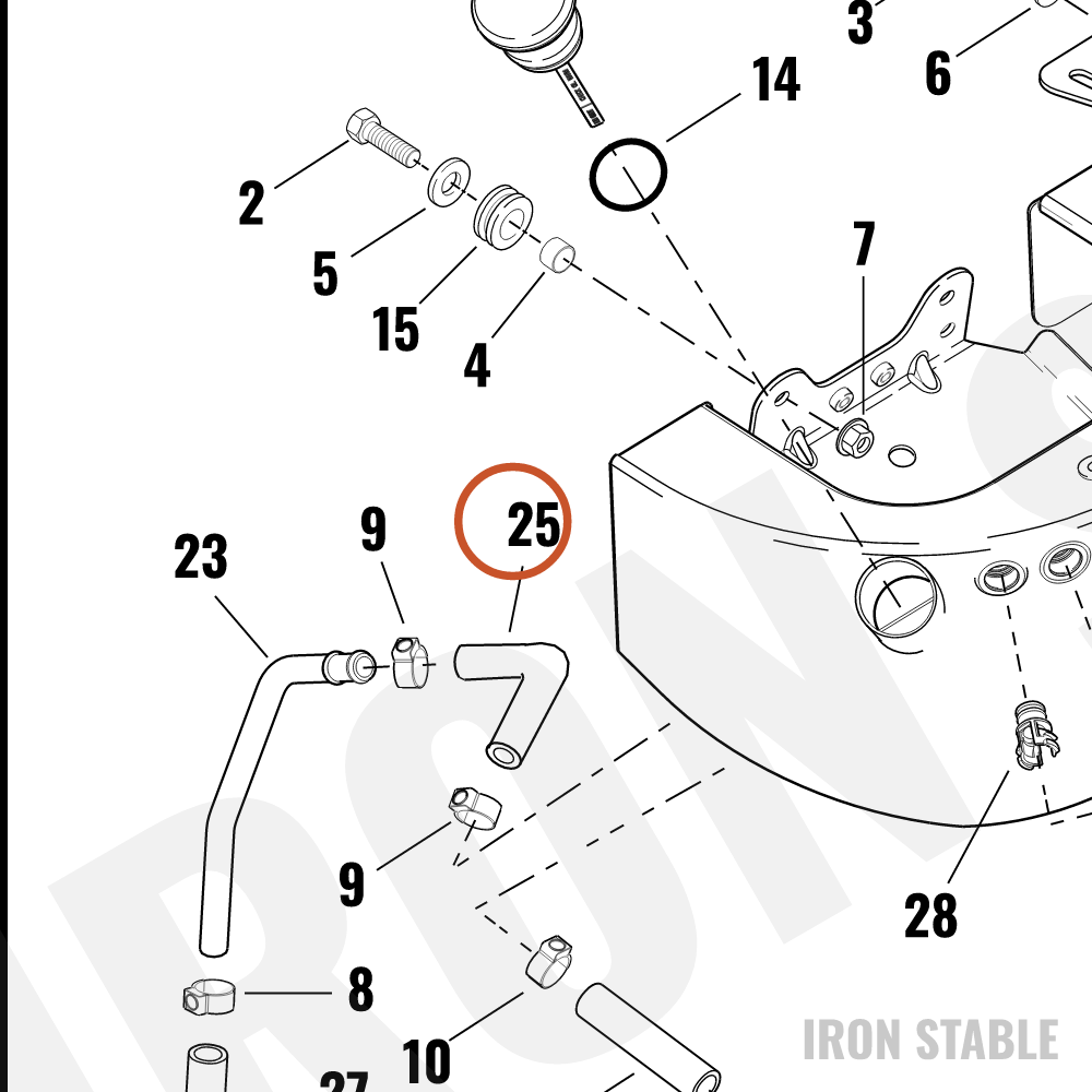 Harley-Davidson Elbow Oil Tank Drain Line