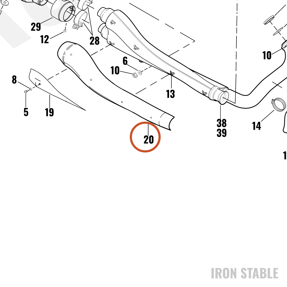Harley-Davidson Exhaust Shield, Upr/Aux Volume, Blac