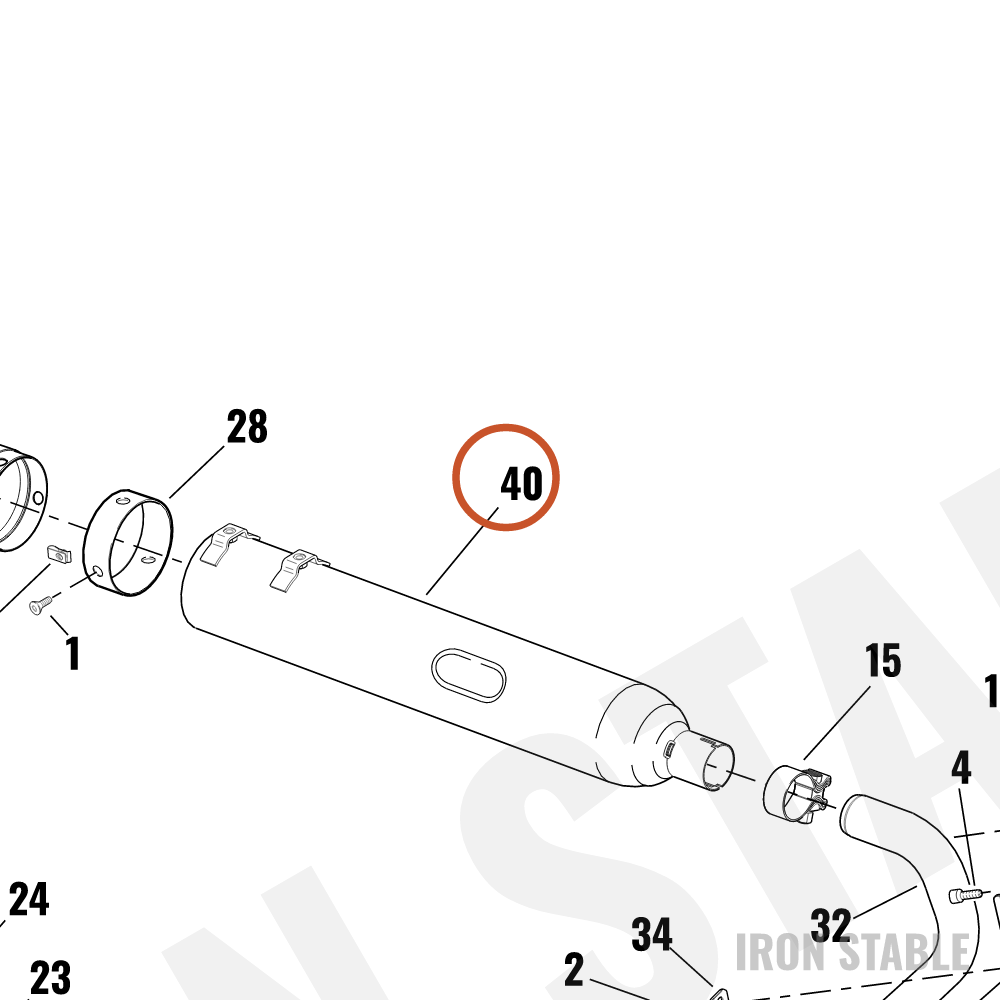Harley-Davidson Muffler, Lh/Chrome, Dom