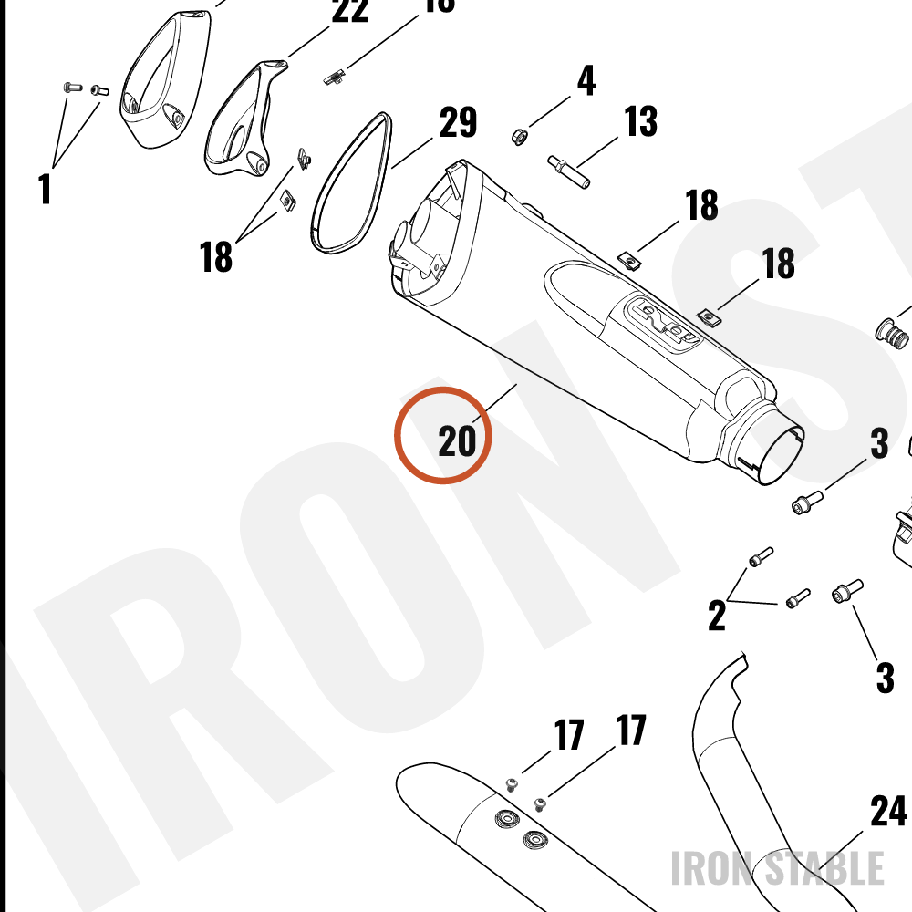 Harley-Davidson Muffler, Azn, Brz, Black