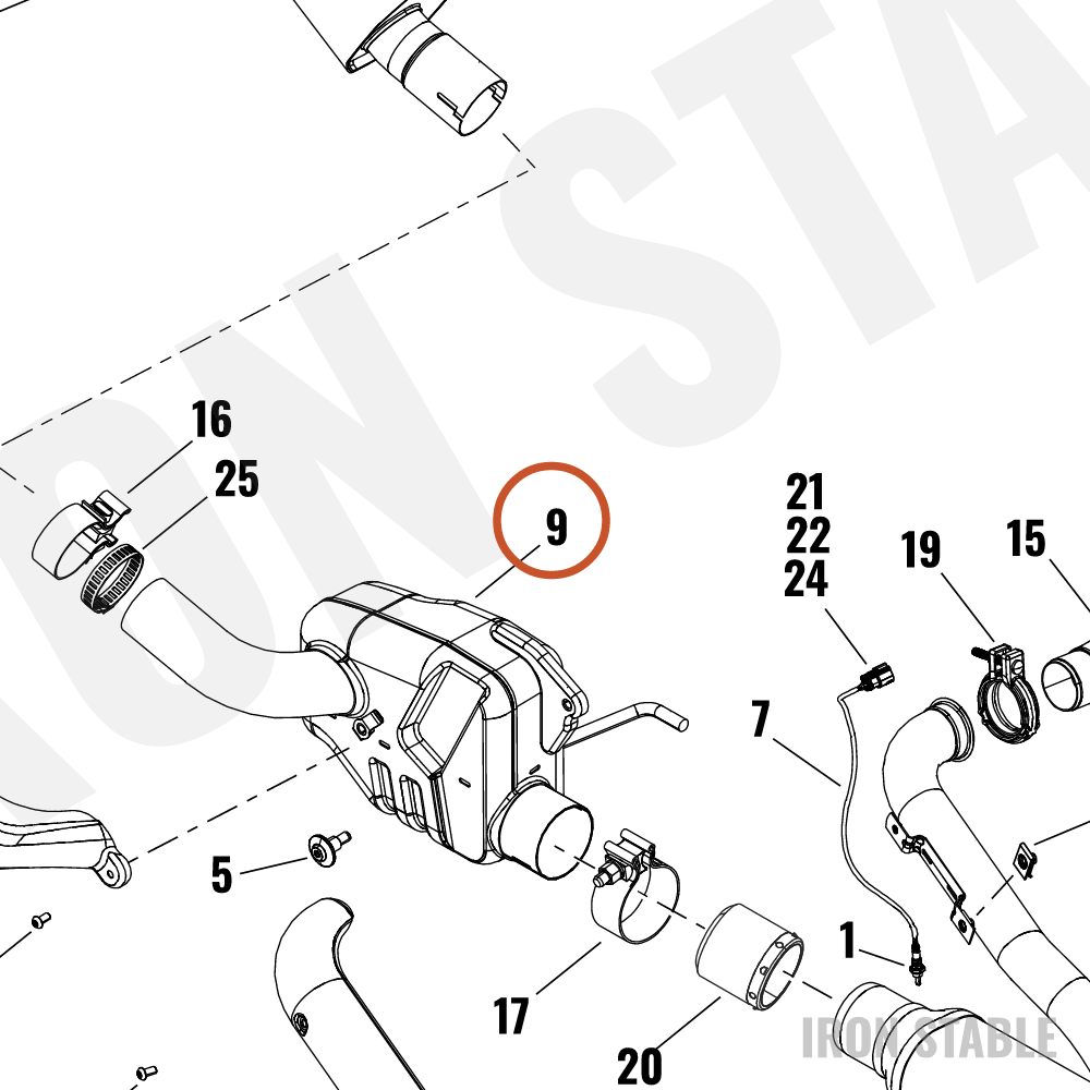 Harley-Davidson Muffler, Underslung, Tall Lkge S
