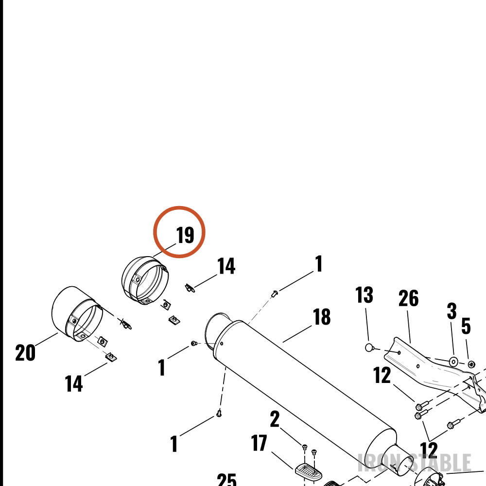 Harley-Davidson End Cap Assembly, Muffler