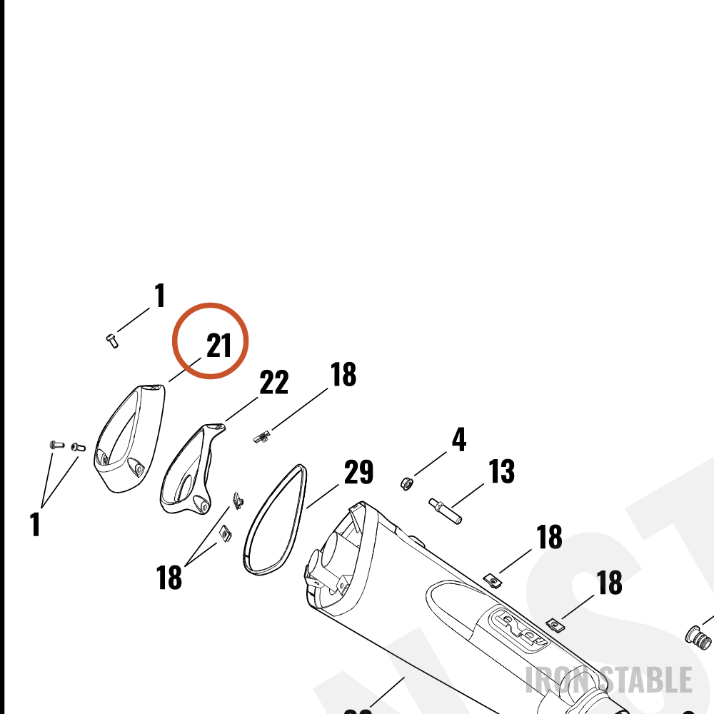 Harley-Davidson Endcap, Muf, Chrome