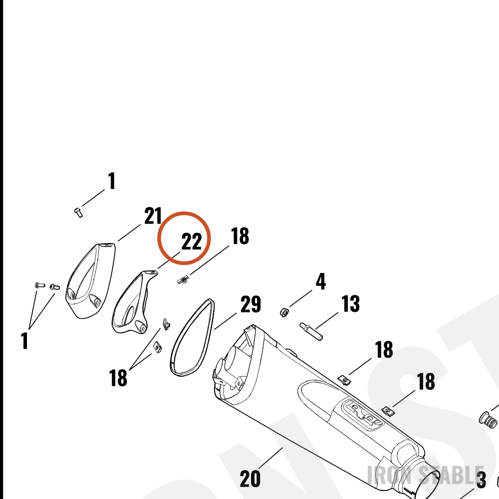 Harley-Davidson Endcap, Muf, Bezel, Black