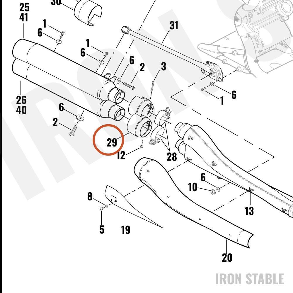 Harley-Davidson Endcap, Mflr Inlet/Black