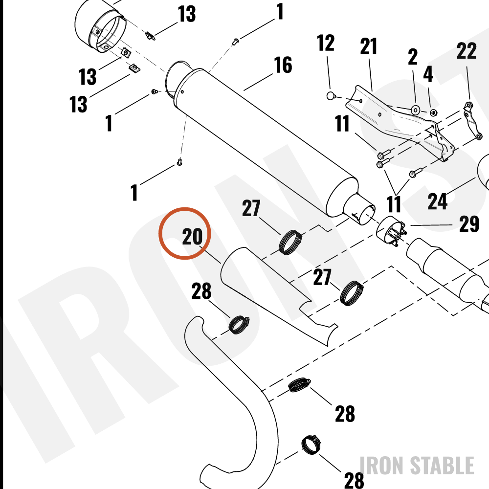 Harley-Davidson Shield, Exhaust, Assembly, Intermediate