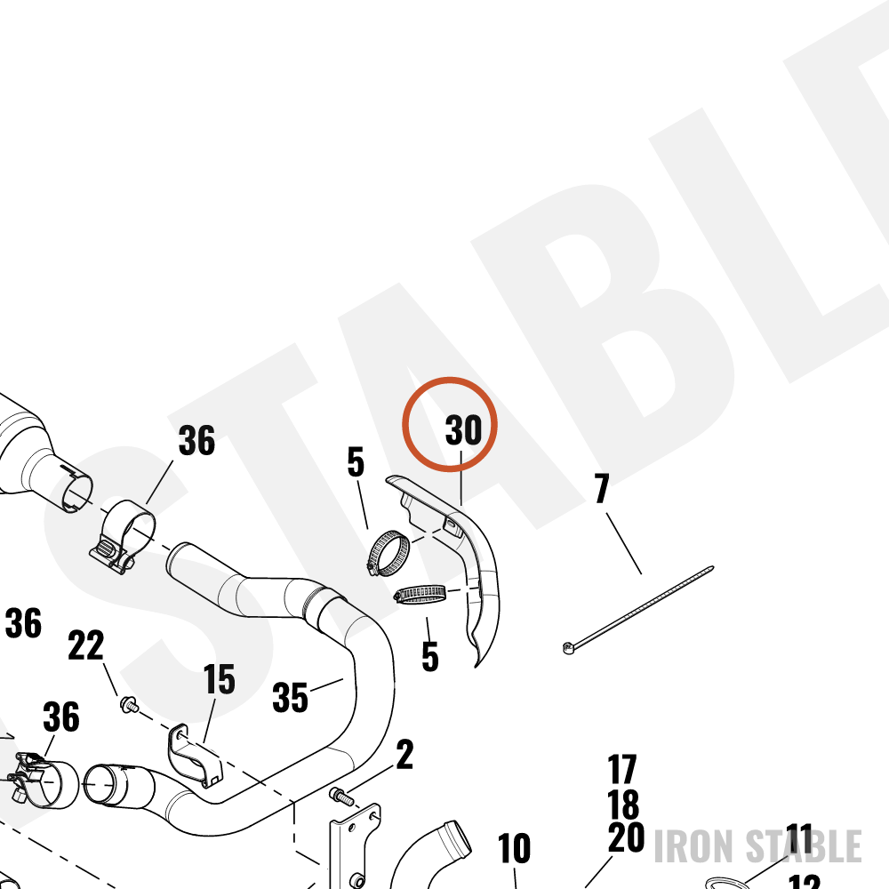 Harley-Davidson Shield, Exhaust, Crossover, Chrome