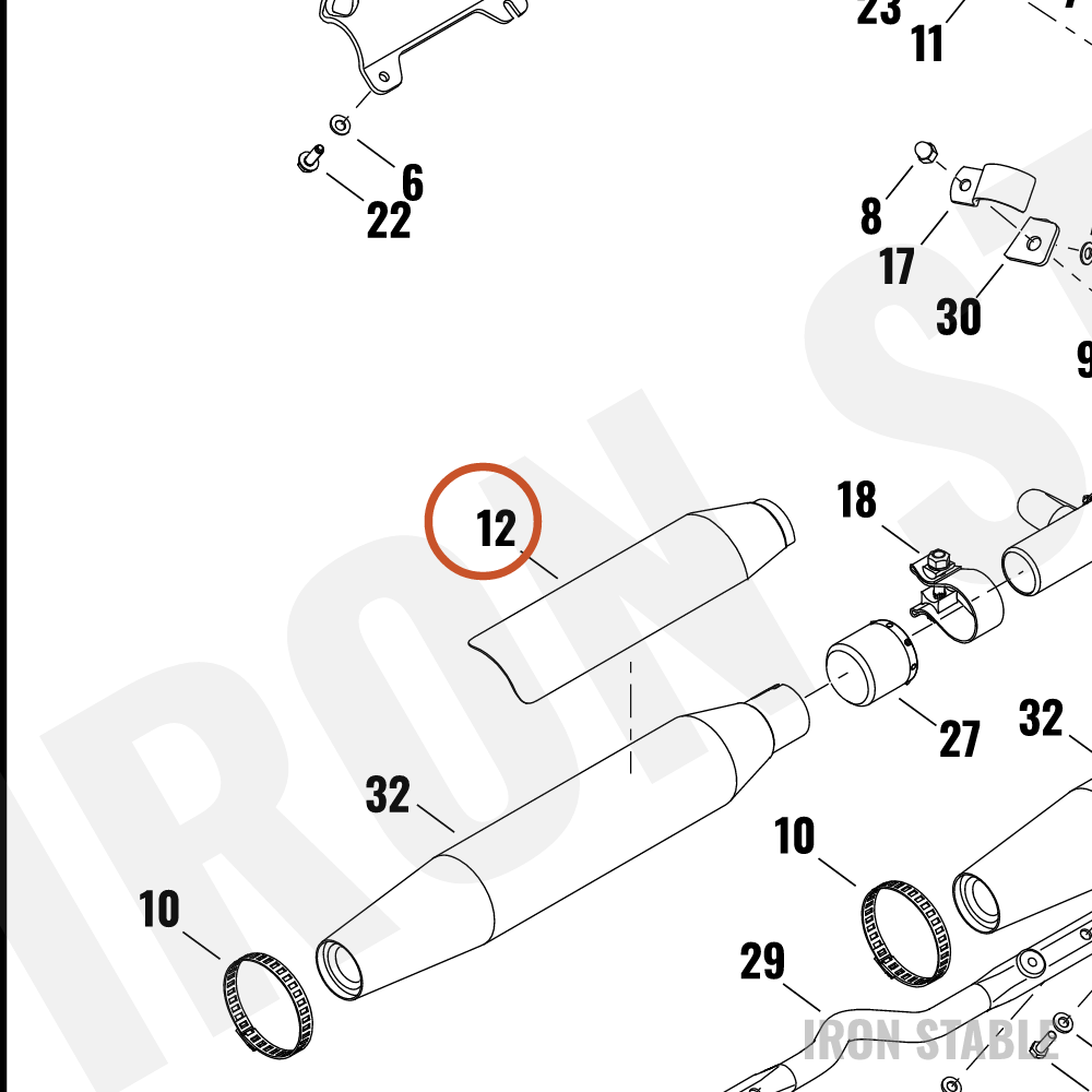 Harley-Davidson Shield, Exhaust, X