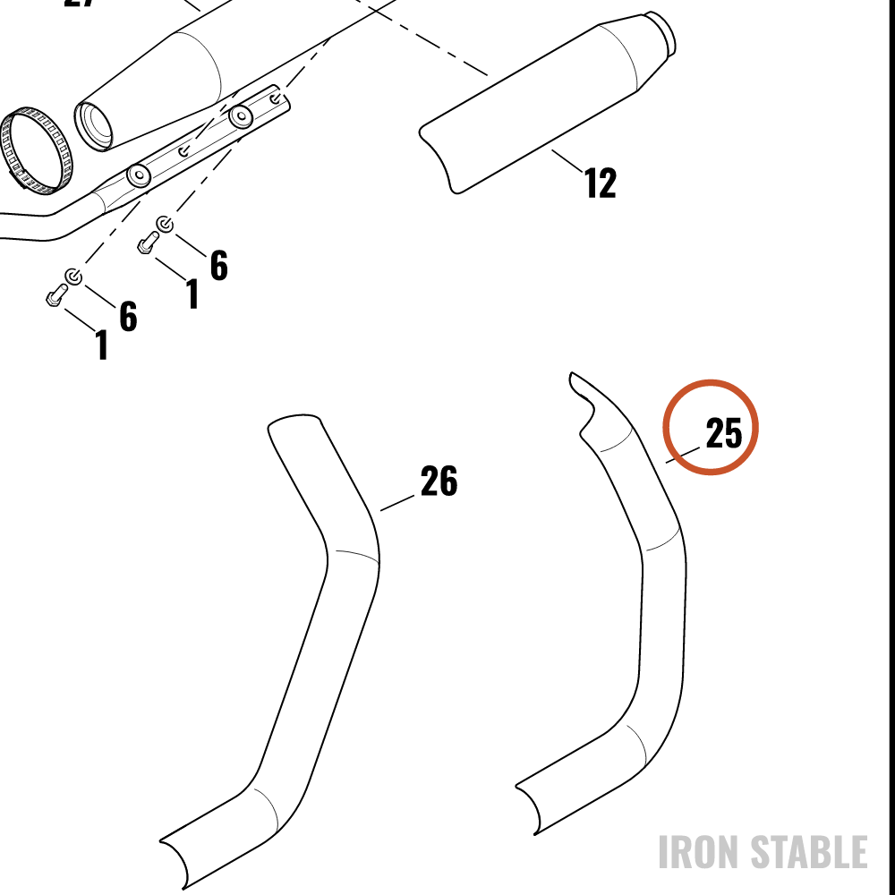 Harley-Davidson Shield, Exhaust, X