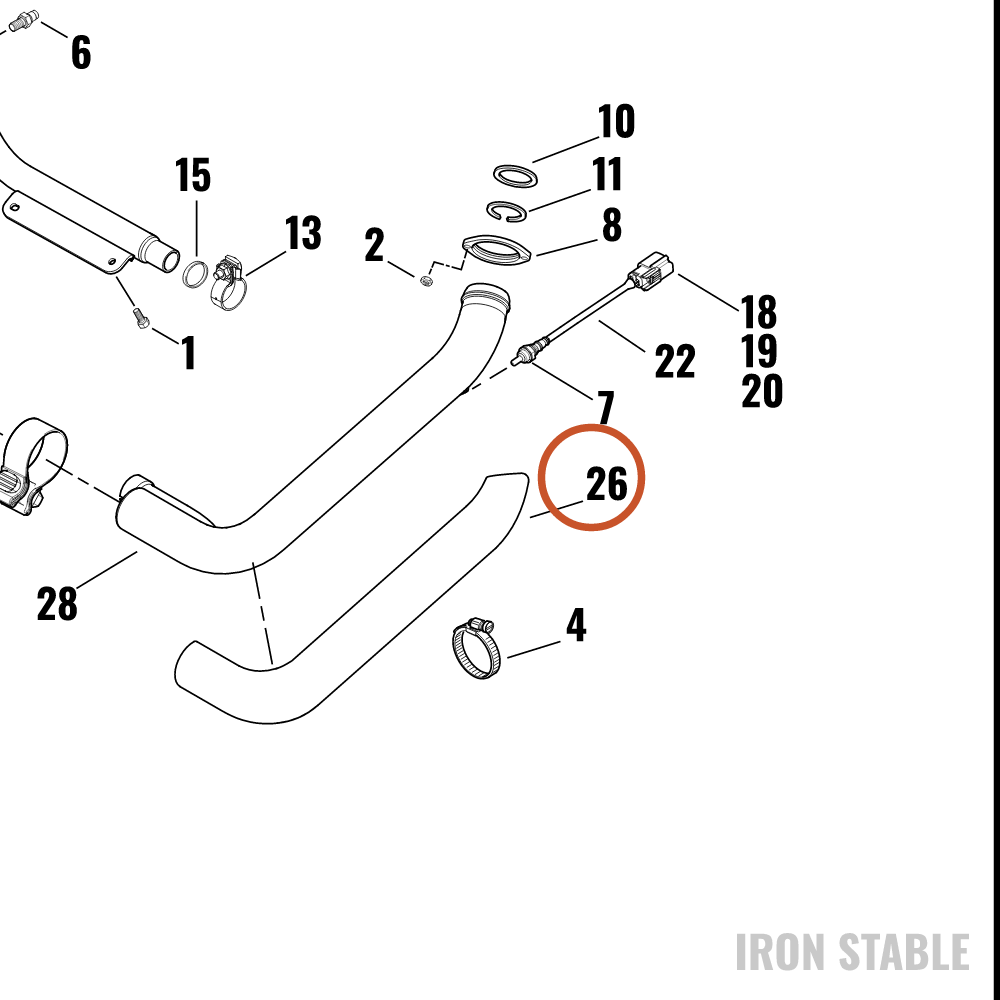 Harley-Davidson Shield, Exhaust, Front Upper