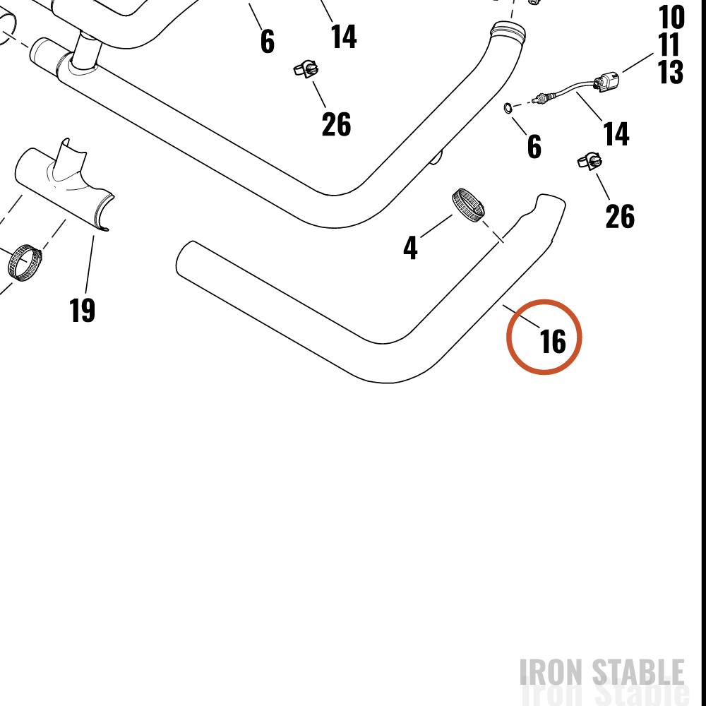 Harley-Davidson Shield, Exhaust, Front, Chrome