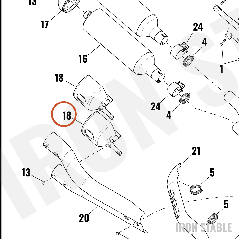 Harley-Davidson Shield, Exhaust, Muffler, Blk