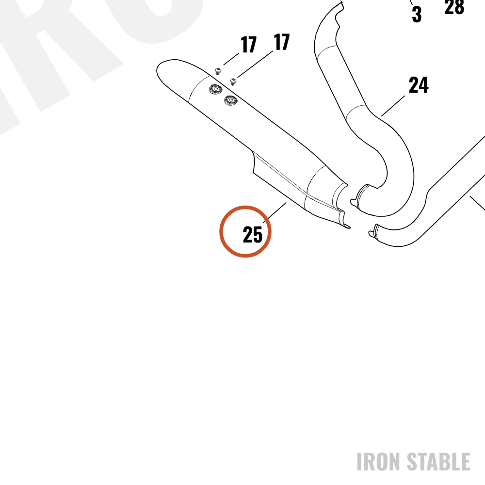 Harley-Davidson Shield, Exhaust, Mid, Gold