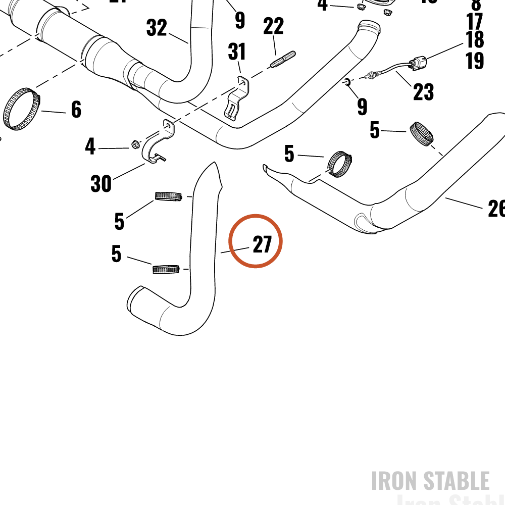 Harley-Davidson Shield, Exhaust, Rear Pipe, Blk Onyx