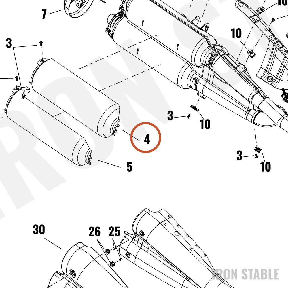 Harley-Davidson Shield, Exhaust, Side Muf Otr Upr