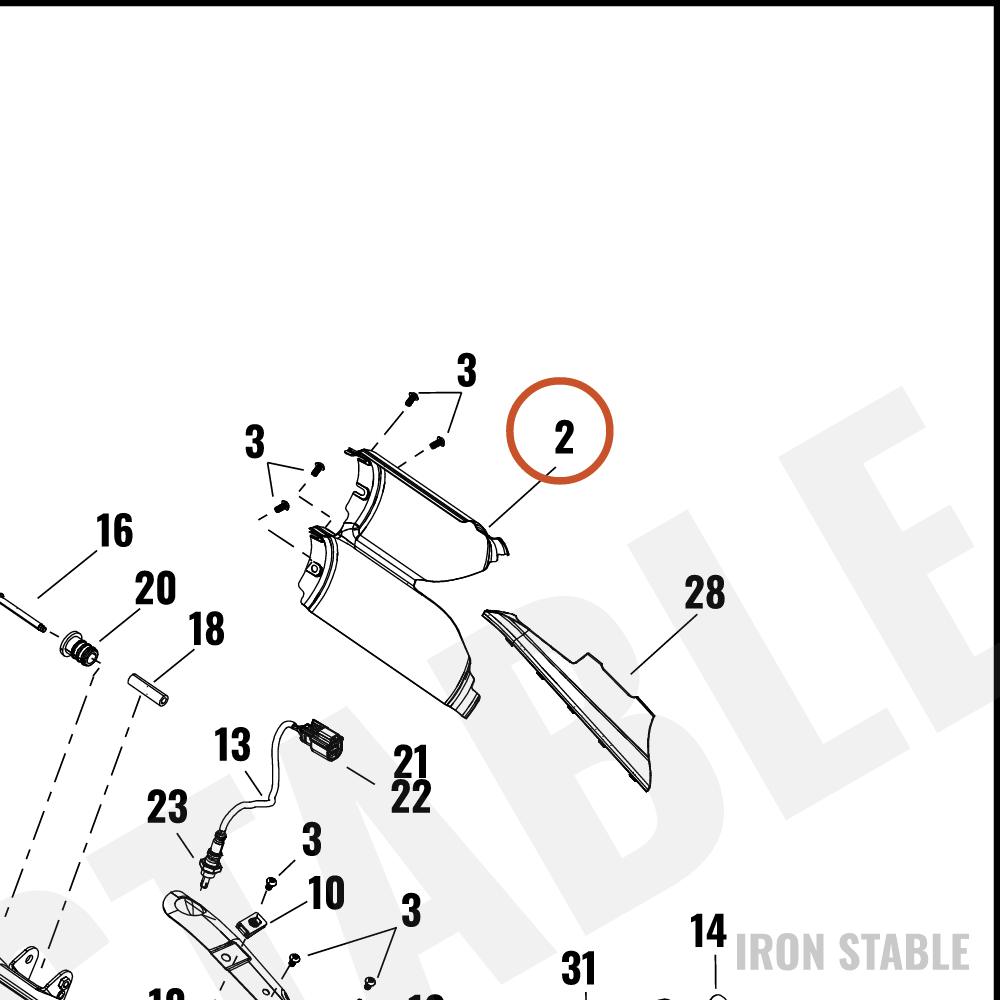 Harley-Davidson Shield, Exhaust, Side Muf Inr