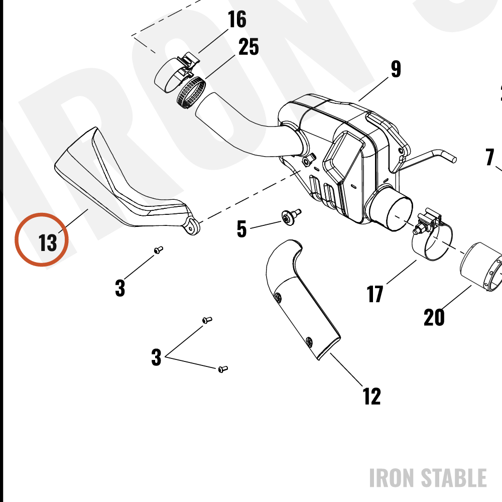 Harley-Davidson Shield, Exhaust, Muffler, Black
