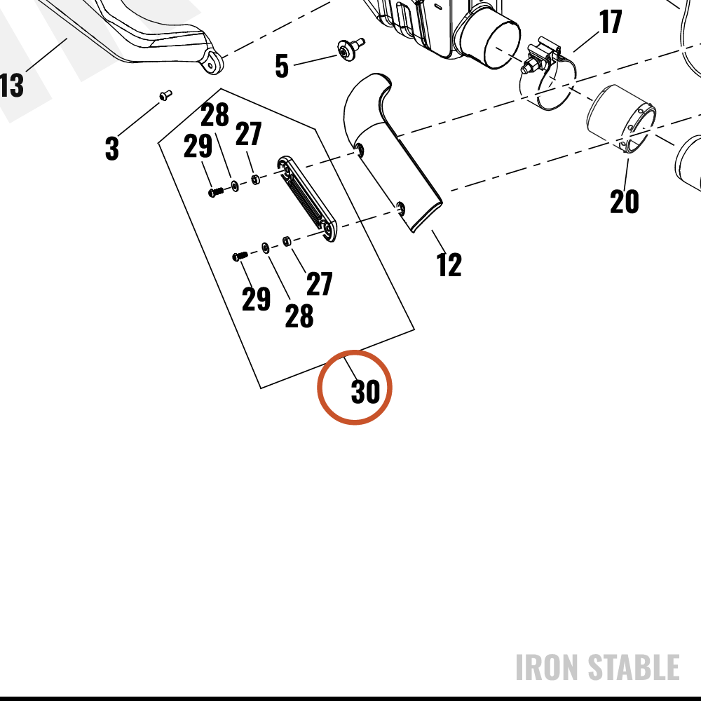 Harley-Davidson Kit, Exhaust Shld, Rear, Carbon