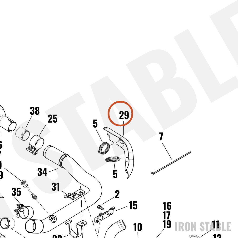 Harley-Davidson Shield, Exhaust, Crossover, Black