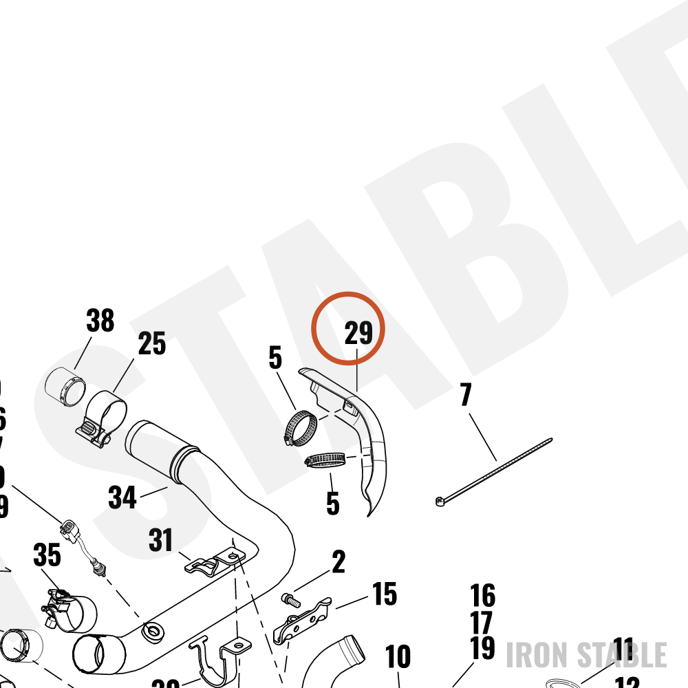 Harley-Davidson Shield, Exhaust, Crossover, Black Ony