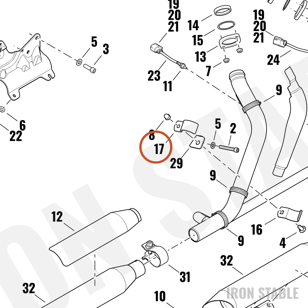 Harley-Davidson Clamp, Exhaust, X