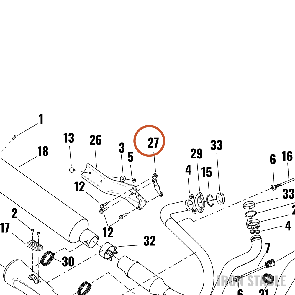 Harley-Davidson Bracket, Exhaust Mt, Support